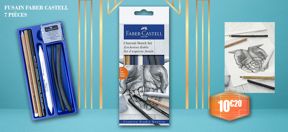 Set-esquisse-fusain-FABER-CASTELL-7-pieces