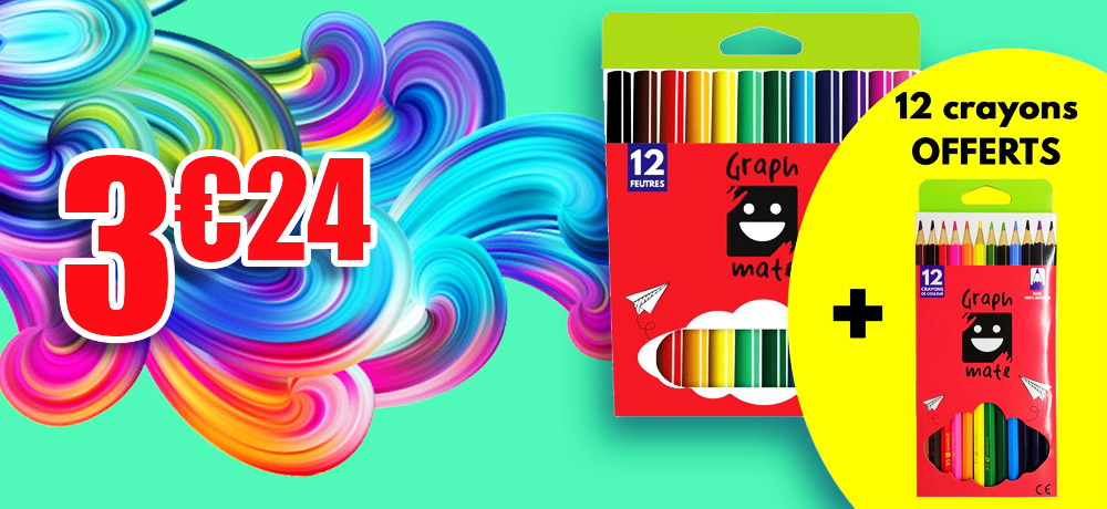 lot-feutres-graphmates-avec-crayons-de-couleur-offerts